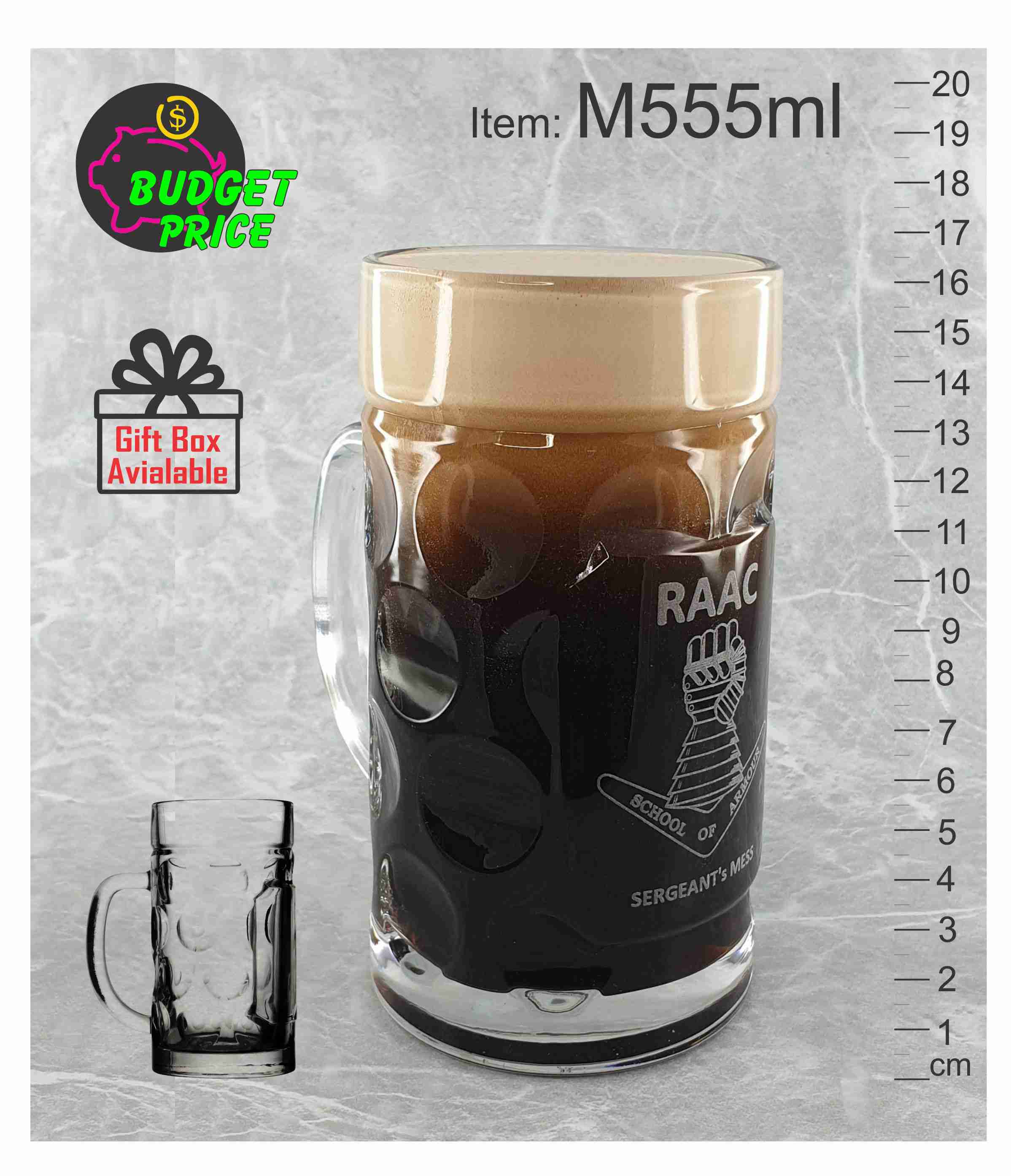 Octoberfest dimple laser etched glass beer mug