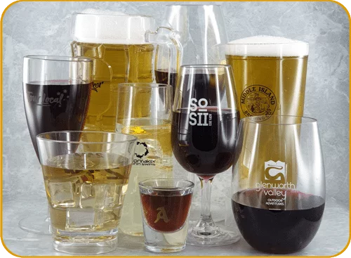 Etching (Engraving) vs. Printing In customised glassware custom printed plastic glasses
