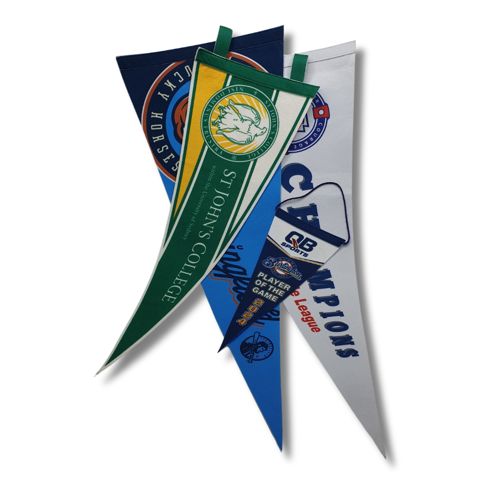 custom-felt-pennants-sport-team-logo Custom felt pennants with team logo and colours